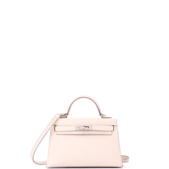 Hermes Kelly Mini II Bag Light Epsom with Palladium Hardware 20