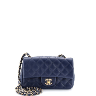 Chanel Classic Single Flap Bag Quilted Caviar Mini