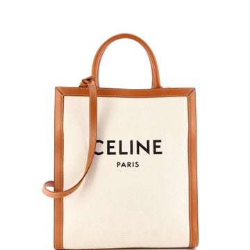 Celine Vertical Cabas Tote Canvas with Leather Small