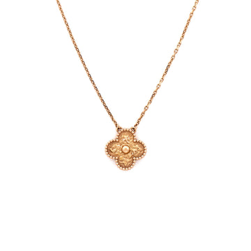 Van Cleef & Arpels Vintage Alhambra Pendant Necklace 18K Rose Gold