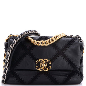 Chanel 19 Flap Bag Crochet Quilted Calfskin Medium