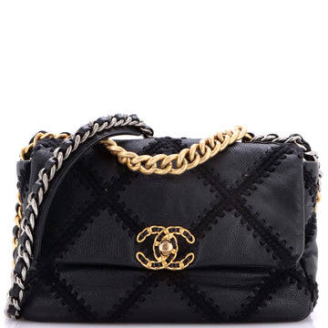 Chanel 19 Flap Bag Crochet Quilted Calfskin Medium
