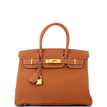 Hermes Birkin Handbag Brown Togo with Gold Hardware 30