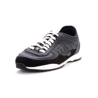 Chanel Women's CC Low-Top Sneakers Quilted Leather and Suede