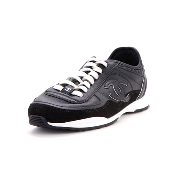 Chanel Women's CC Low-Top Sneakers Quilted Leather and Suede