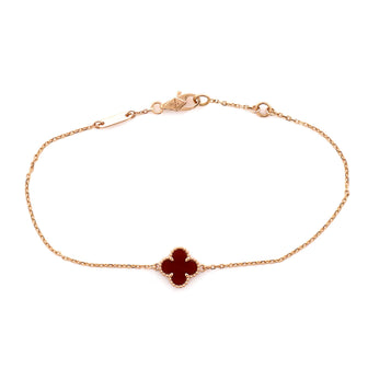 Van Cleef & Arpels Sweet Alhambra Bracelet 18K Rose Gold and Carnelian