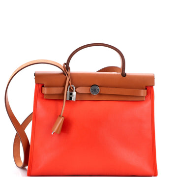 Hermes Herbag Zip Berline Vache Canvas and Leather 31
