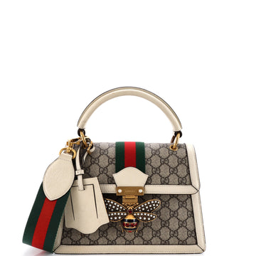 Gucci Queen Margaret Top Handle Bag GG Coated Canvas with Leather Small