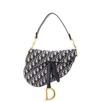 Christian Dior Saddle Handbag Oblique Canvas Medium