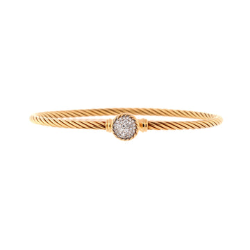 David Yurman Chatelaine Dome Bracelet 18K Yellow Gold with Pave Diamonds 3mm