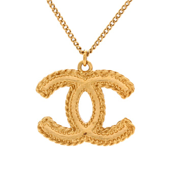 Chanel Vintage Giant CC Pendant Long Necklace Metal