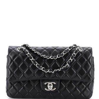 Chanel Vintage Classic Double Flap Bag Quilted Lambskin Medium