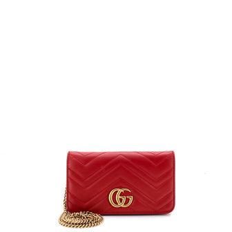 Gucci GG Marmont Chain Flap Bag Matelasse Leather Mini