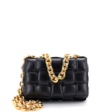 Bottega Veneta Cassette Chain Crossbody Bag Padded Maxi Intrecciato Leather