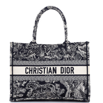 Christian Dior Book Tote Embroidered Canvas Medium