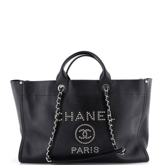 Chanel Deauville Tote Studded Caviar Large