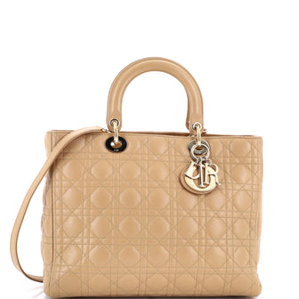 Christian Dior Lady Dior Bag Cannage Quilt Lambskin Large