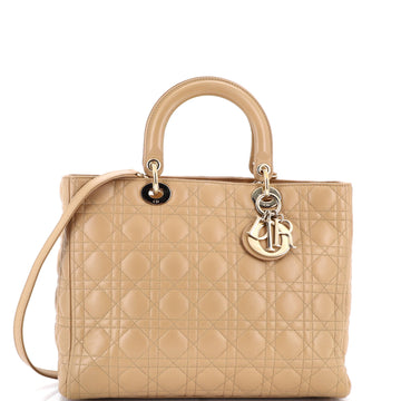 Christian Dior Lady Dior Bag Cannage Quilt Lambskin Large