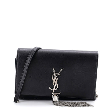 Saint Laurent Classic Monogram Tassel Crossbody Bag Grainy Leather Small