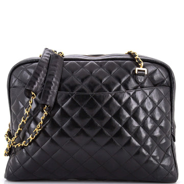 Chanel Vintage Front Pocket Camera Bag Quilted Lambskin Large