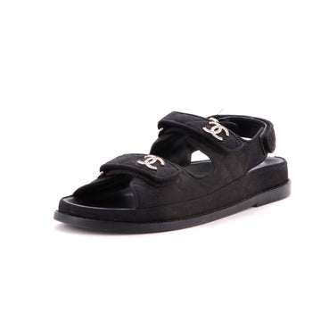 Chanel Women's Velcro Dad Sandals Quilted Fabric