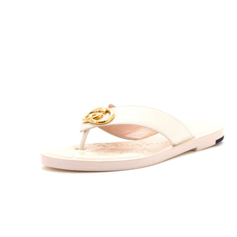 Gucci Women's Nadeline Interlocking G Thong Sandals GG Embossed Leather