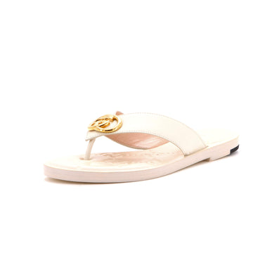 Gucci Women's Nadeline Interlocking G Thong Sandals GG Embossed Leather