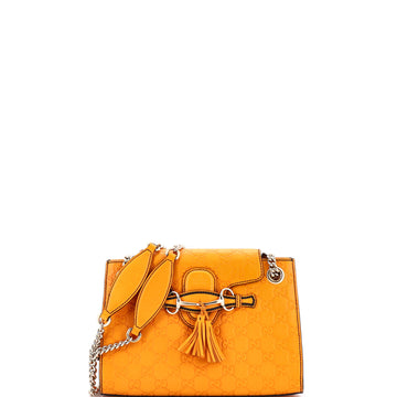Gucci Emily Chain Flap Shoulder Bag Guccissima Leather Small
