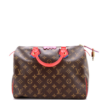 Louis Vuitton Speedy Handbag Limited Edition Totem Monogram Canvas with Leather 30