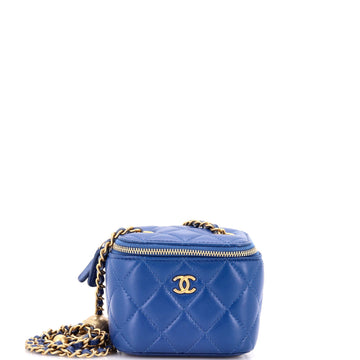 Chanel Pearl Crush Vanity Case with Chain Quilted Lambskin Mini