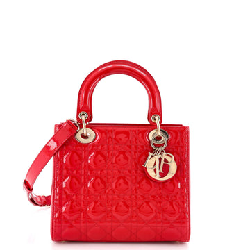 Christian Dior Lady Dior Bag Cannage Quilt Patent Medium