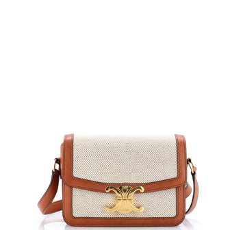 Celine Triomphe Shoulder Bag Canvas with Leather Teen