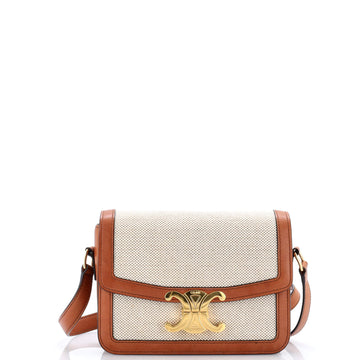 Celine Triomphe Shoulder Bag Canvas with Leather Teen