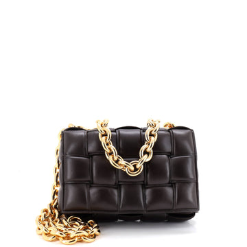 Bottega Veneta Cassette Chain Crossbody Bag Padded Maxi Intrecciato Leather