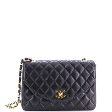 Chanel Vintage Round Flap Bag Quilted Lambskin Small