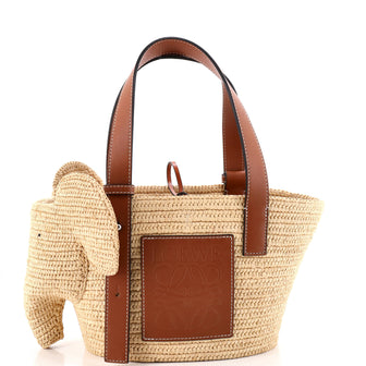 Loewe Elephant Basket Tote Raffia Small