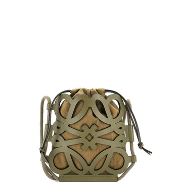 Loewe Anagram Cut Out Crossbody Bag Leather with Canvas