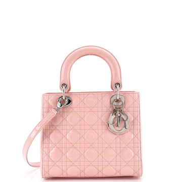 Christian Dior Lady Dior NM Bag Cannage Quilt Patent Medium