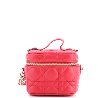 Christian Dior Lady Dior Vanity Case Cannage Quilt Lambskin Micro
