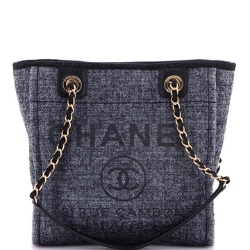 Chanel North South Deauville Tote Raffia with Glitter Detail Small