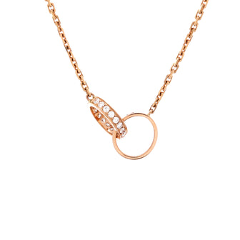 Cartier Love Interlocking Necklace 18K Rose Gold with Diamonds