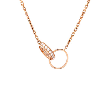 Cartier Love Interlocking Necklace 18K Rose Gold with Diamonds