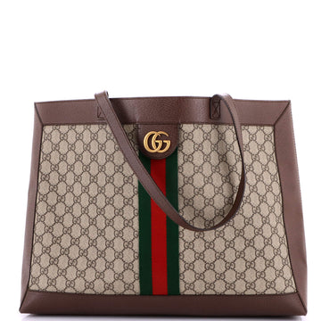 Gucci Ophidia Soft Open Tote GG Coated Canvas East West
