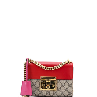 Gucci Padlock Shoulder Bag GG Coated Canvas and Leather Small