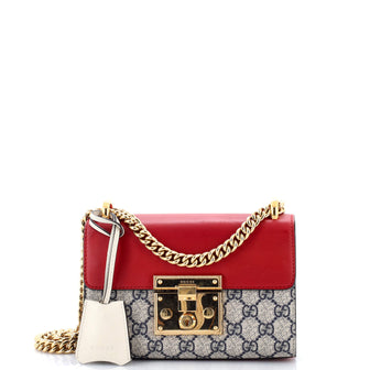 Gucci Padlock Shoulder Bag GG Coated Canvas and Leather Small