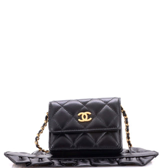 Chanel Romance Clutch With Chain Quilted Lambskin Mini