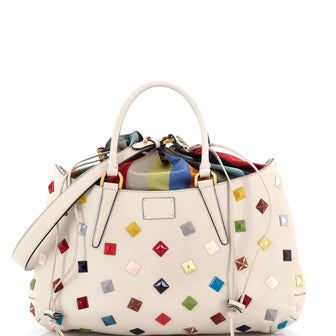 Fendi B. Fab Convertible Tote Studded Leather Medium
