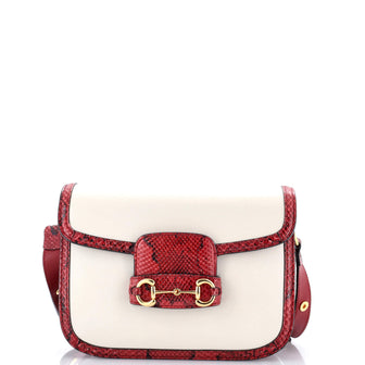 Gucci Horsebit 1955 Shoulder Bag Leather with Python Small