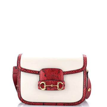 Gucci Horsebit 1955 Shoulder Bag Leather with Python Small