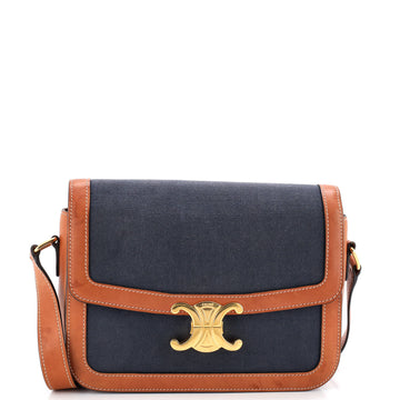 Celine Triomphe Shoulder Bag Canvas with Leather Medium